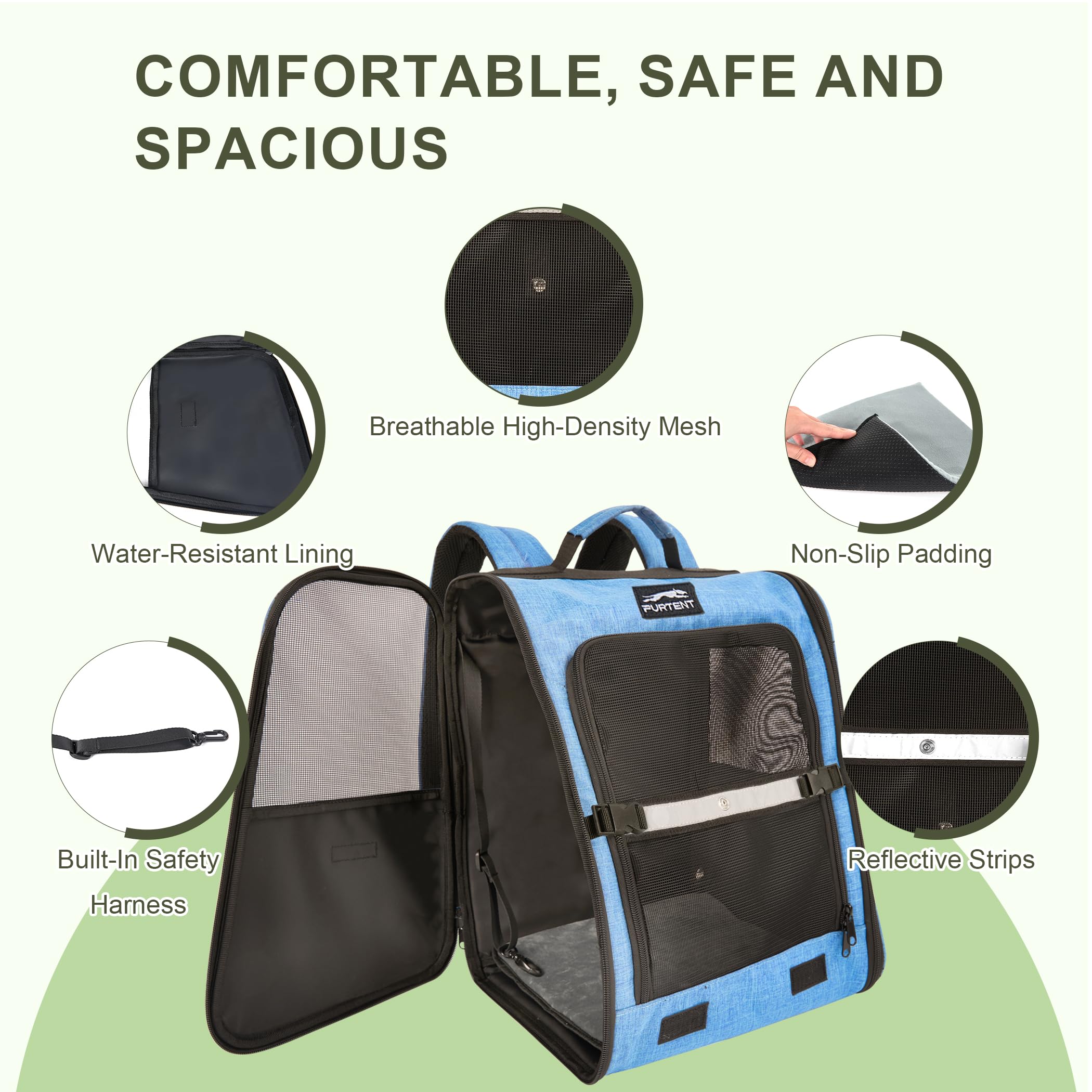 Furtent cat backpack interior with removable mat for cozy naps on the go.