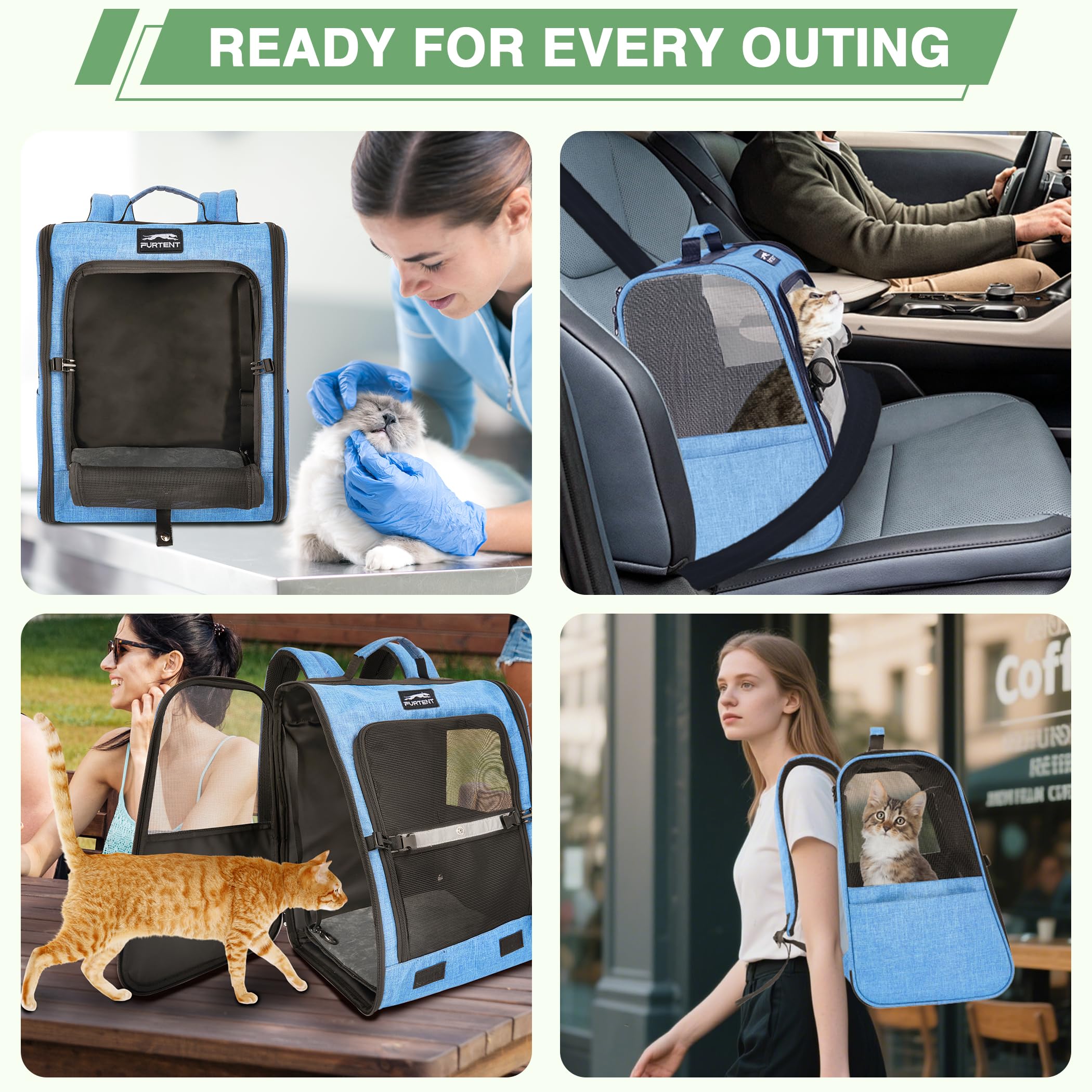Furtent cat backpack carrier waterproof liner prevents spills and odors.