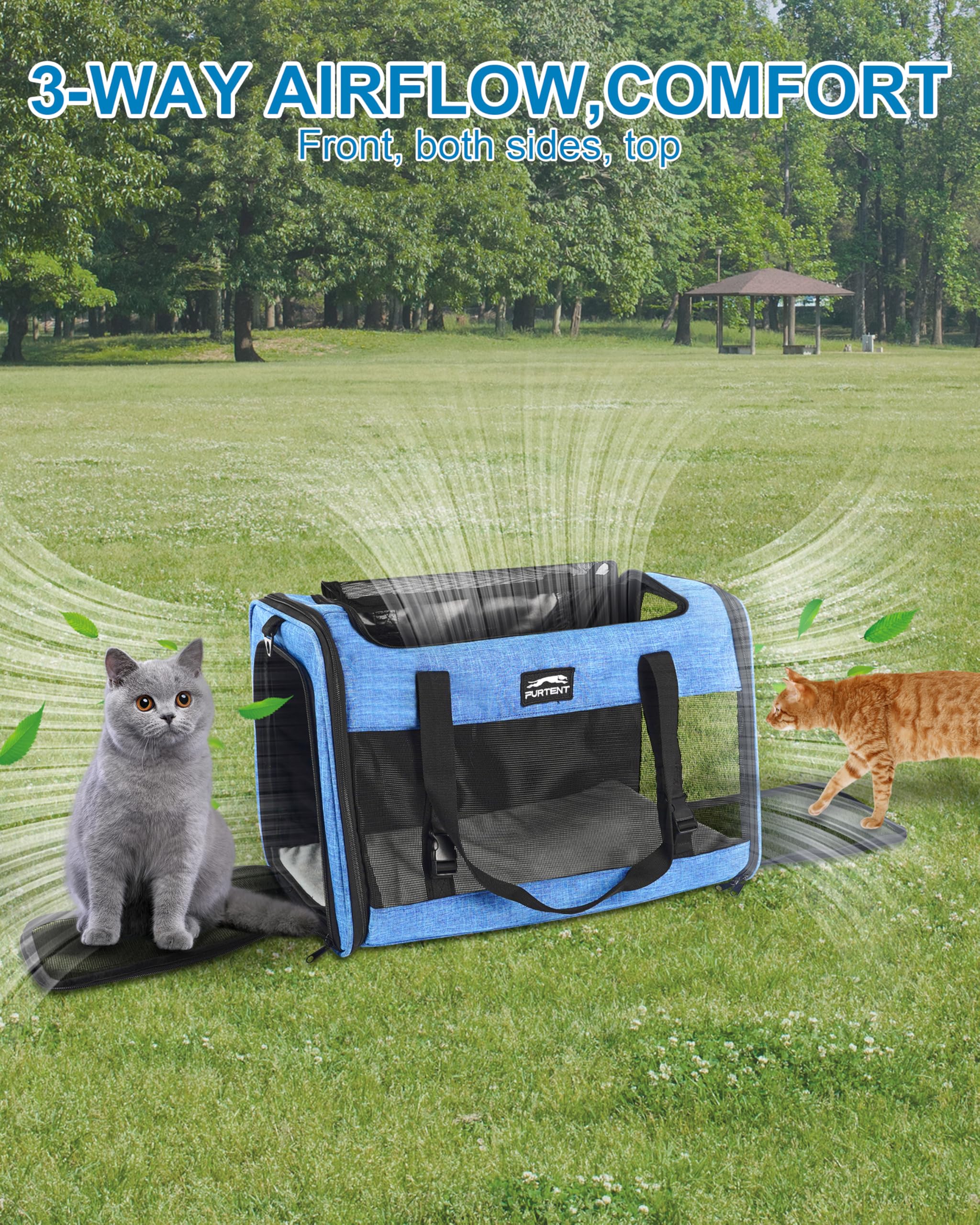 Furtent cat carrier detachable shoulder strap offers flexible carrying options.