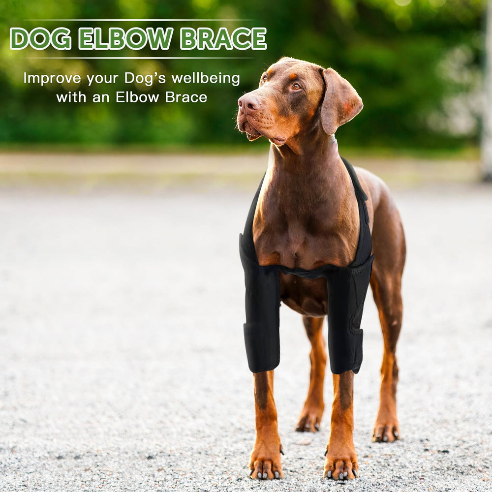 Furtent dog elbow brace with adjustable straps for a snug, customizable fit.