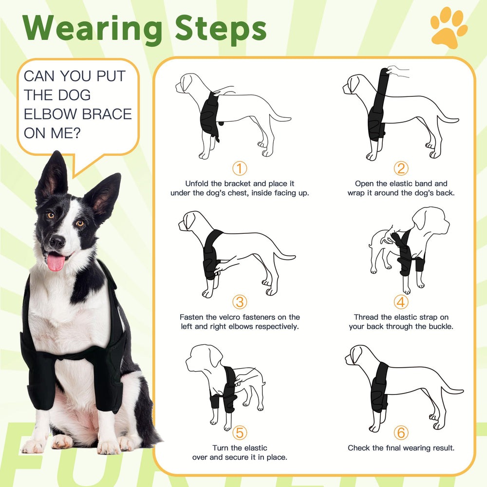 Furtent dog protector covers the elbow to prevent licking and irritation.