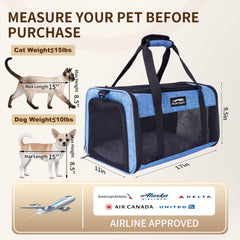 Furtent lightweight oxford fabric pet carrier offers easy handling during busy travel days.