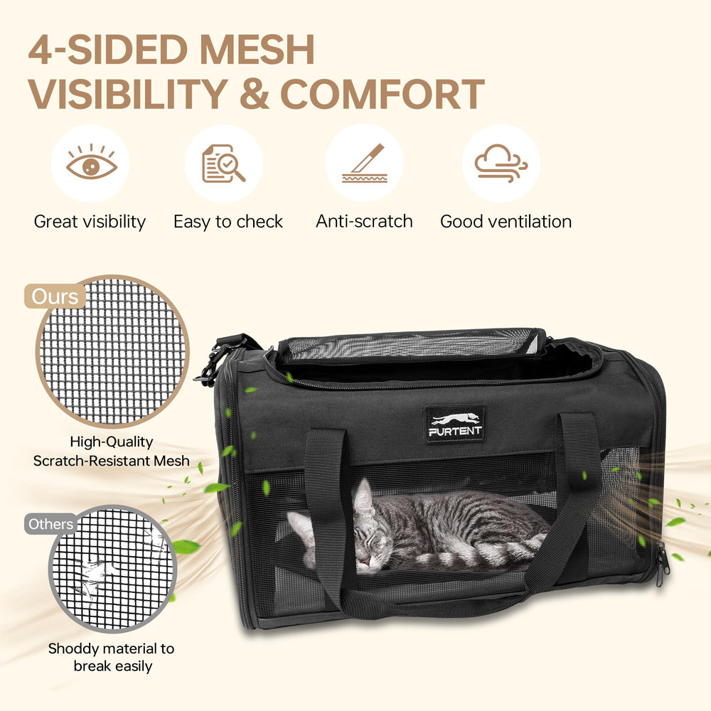 Furtent pet carrier fold flat storage simplifies packing when not in use.