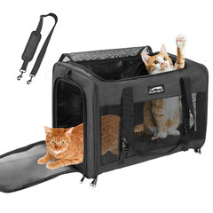 Furtent pet carrier large cat outdoor use enables easy on the go travel.