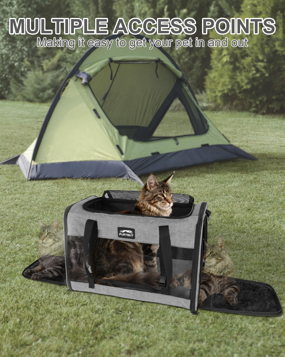Furtent carrier with detachable shoulder strap for versatile carrying.