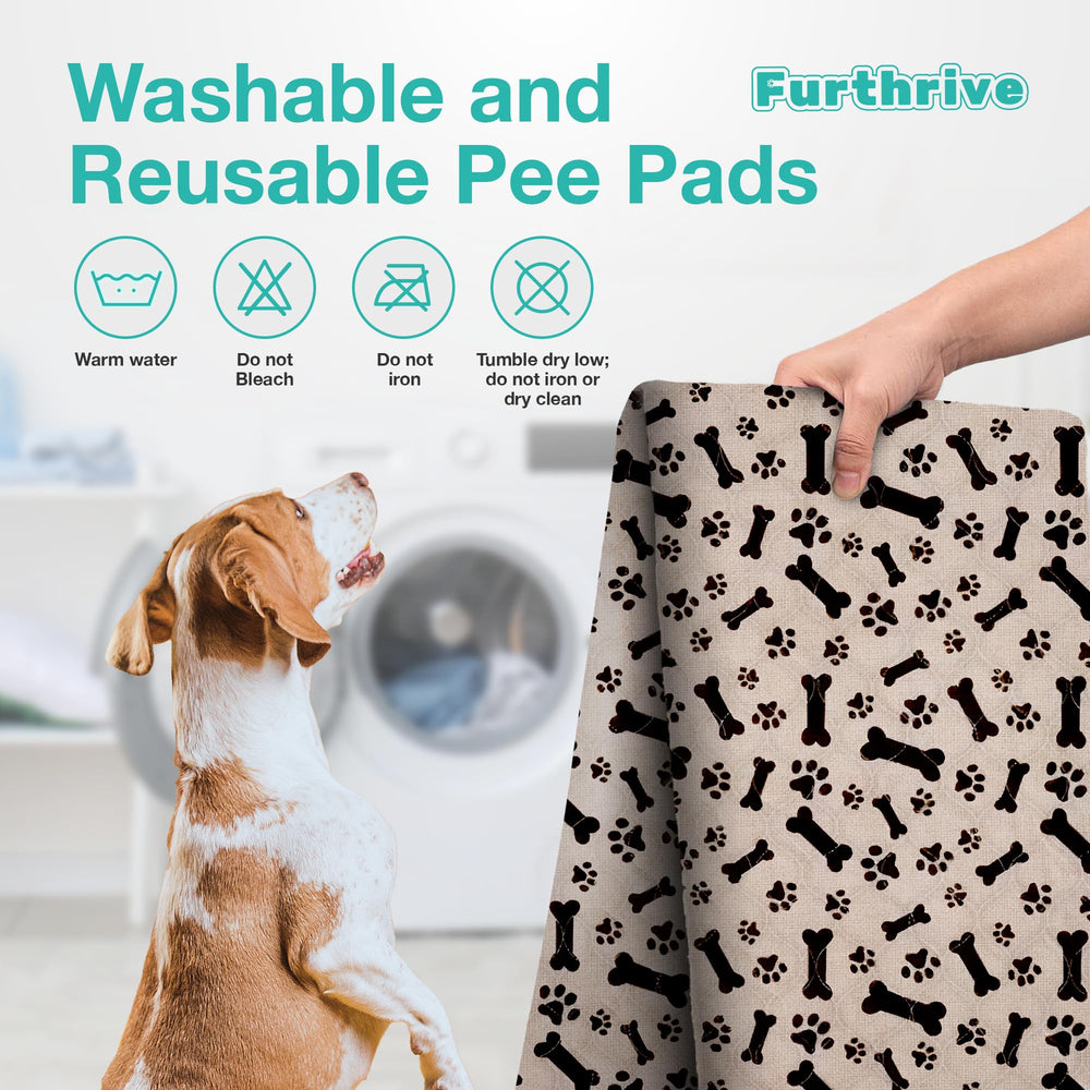 Furthrive Washable Pee Pad bone-paw-pattern blends with home décor.