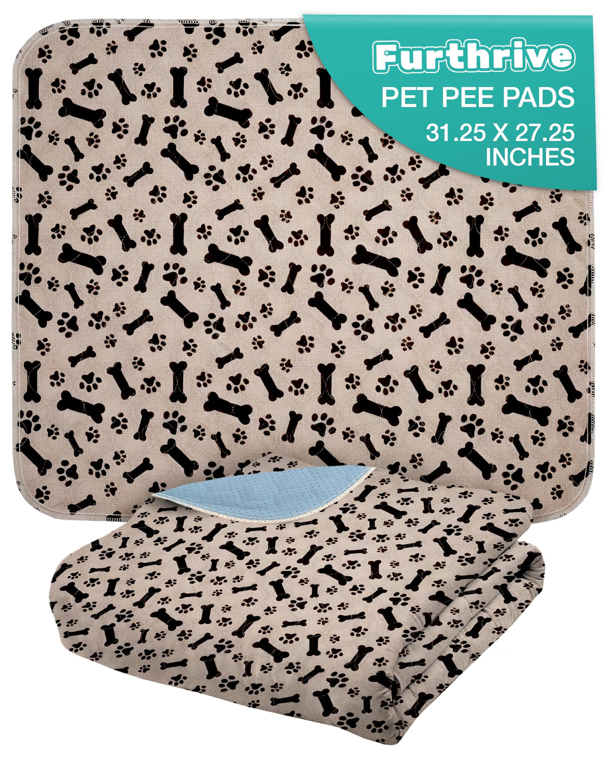 Furthrive Washable Pee Pad top layer offers a soft surface for comfy training sessions.