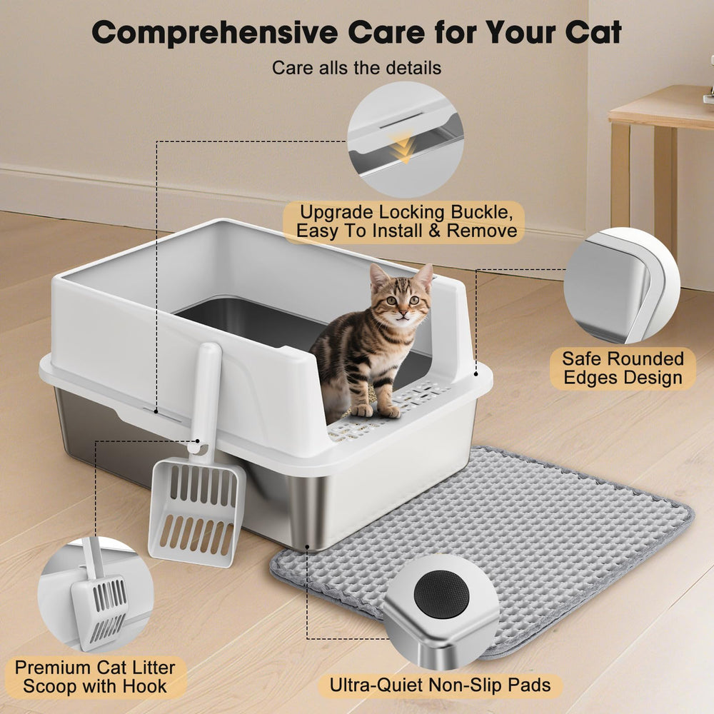 FURTIME anti-tracking mat and filter reduce floor mess