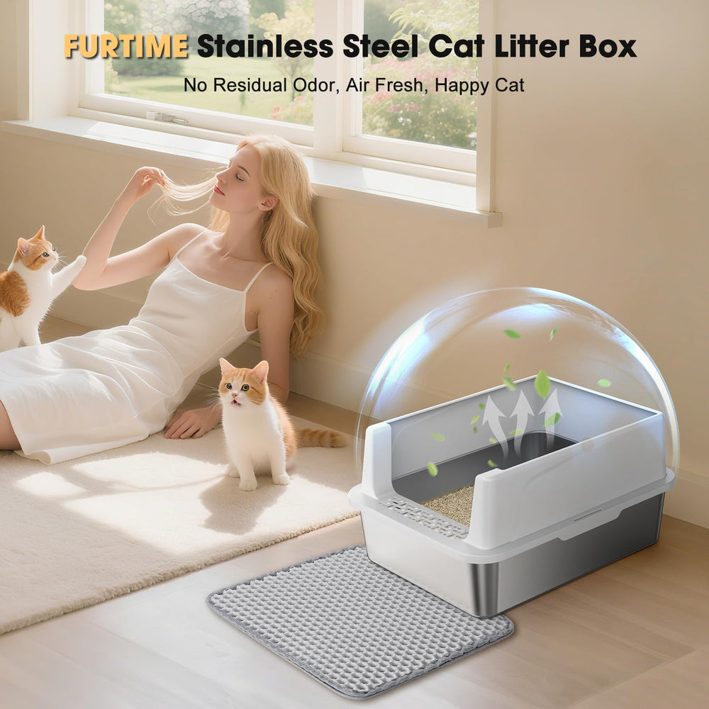 FURTIME compact kitten litter box suitable for small spaces