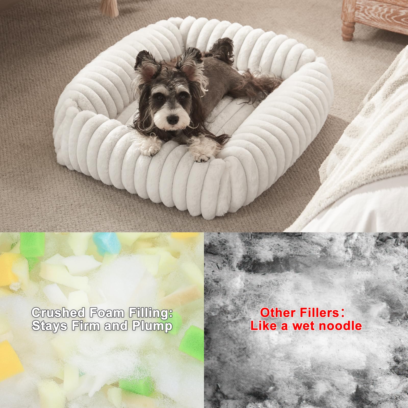 FURTIME dog bed anti-slip bottom keeps the bed in place on floors