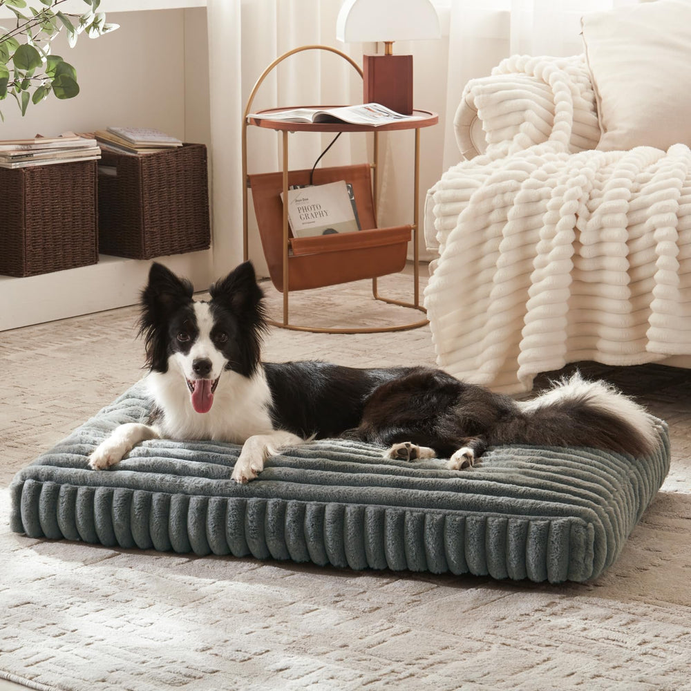 FURTIME dog bed large anti-slip bottom prevents sliding on smooth floors.