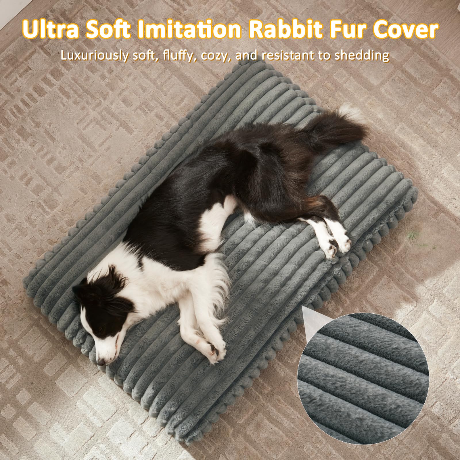 FURTIME dog bed large crate setup demonstrates versatile placement in crate or living space.