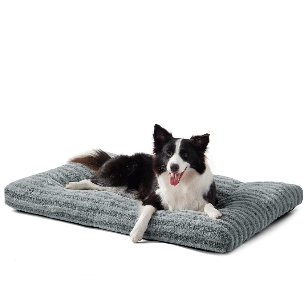 FURTIME dog bed large gray top view highlights plush comfort for big dogs