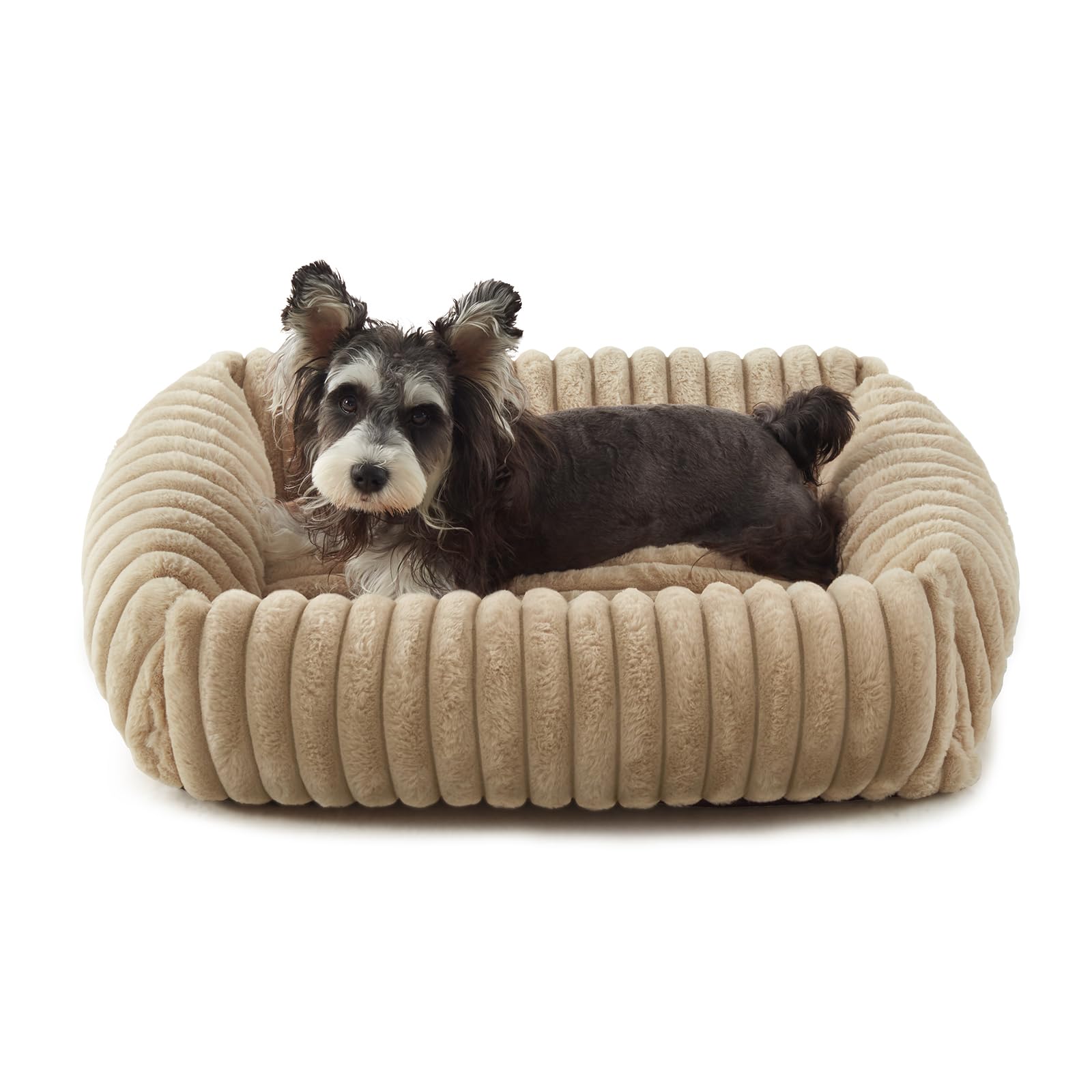 FURTIME dog bed neck-support pillow offers deeper, calmer sleep for small dogs.