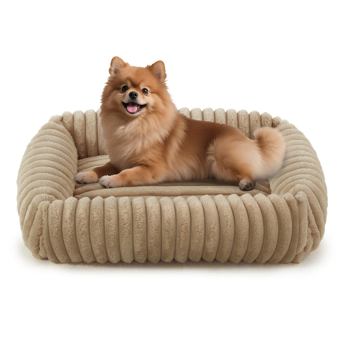 FURTIME dog bed rectangle soft calming core for peaceful sleep.