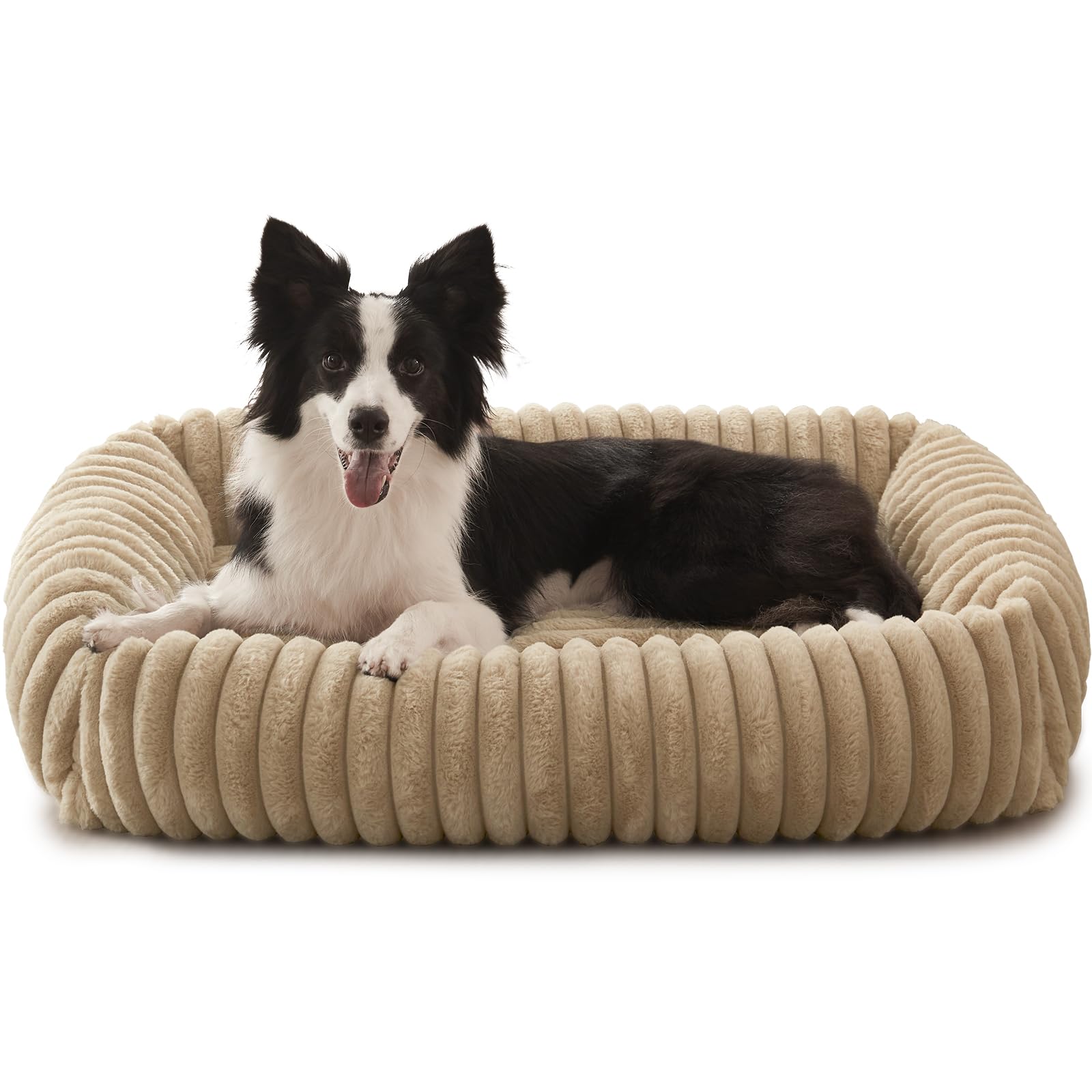 FURTIME XL rectangle dog bed with removable cover delivers easy cleaning and lasting comfort.