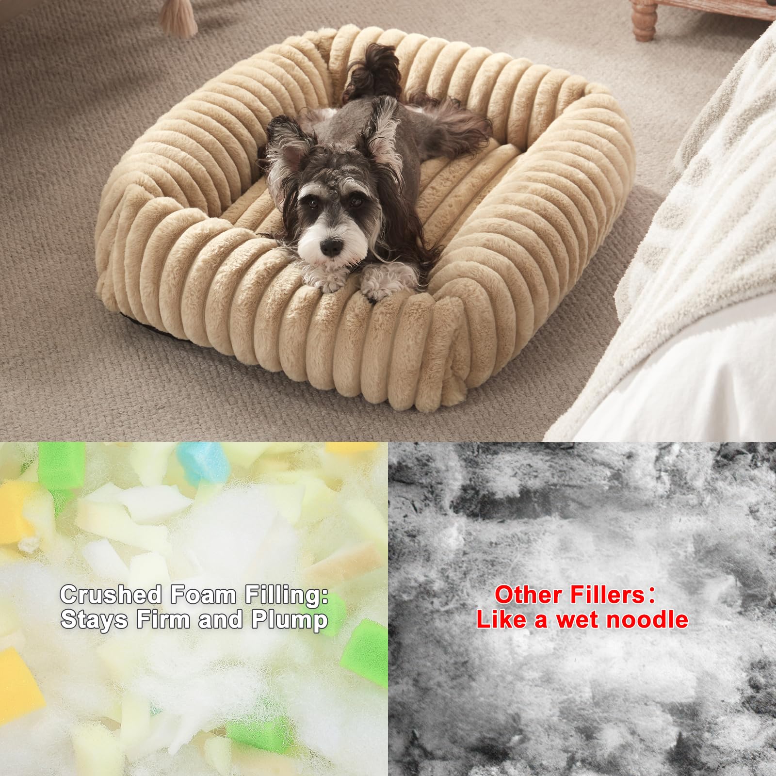 FURTIME large XL bed accommodates bigger breeds up to 60 pounds.