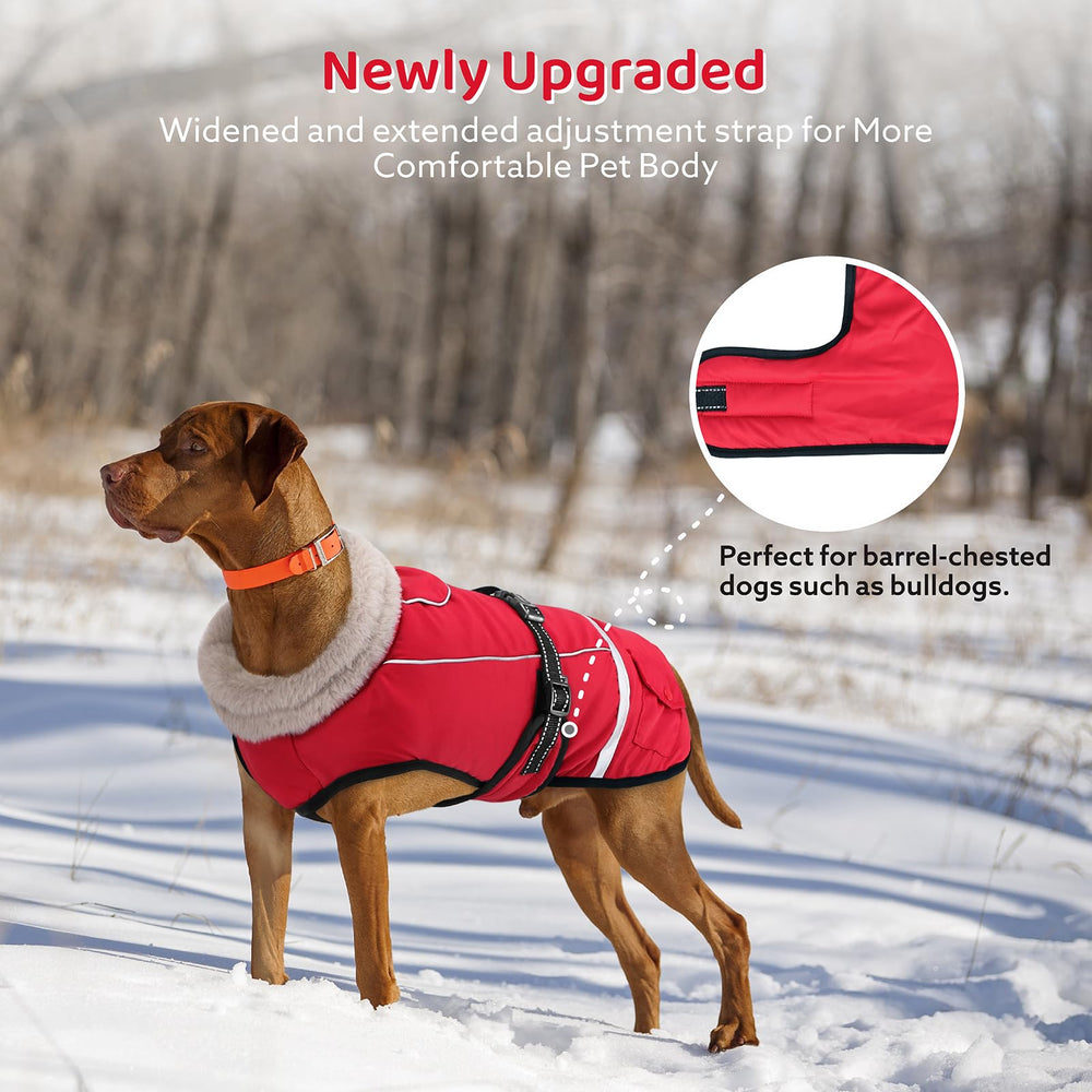FURTIME fleece-lined collar coat keeps dogs cozy outdoors
