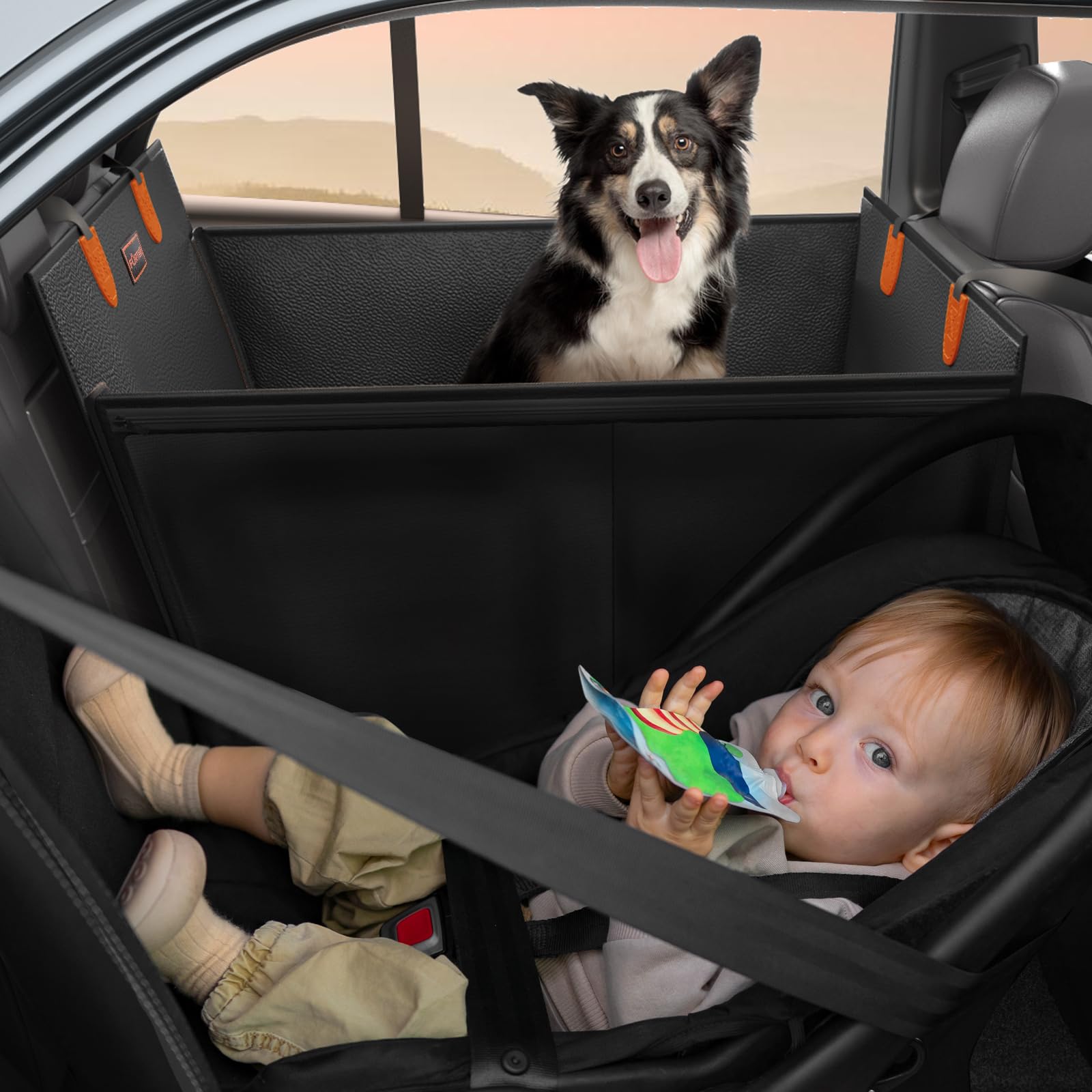 FURTIME built-in seat belts add safety to pet travel
