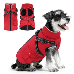 FURTIME dog winter coat with built-in harness ensures secure, leash-friendly warmth outdoors.