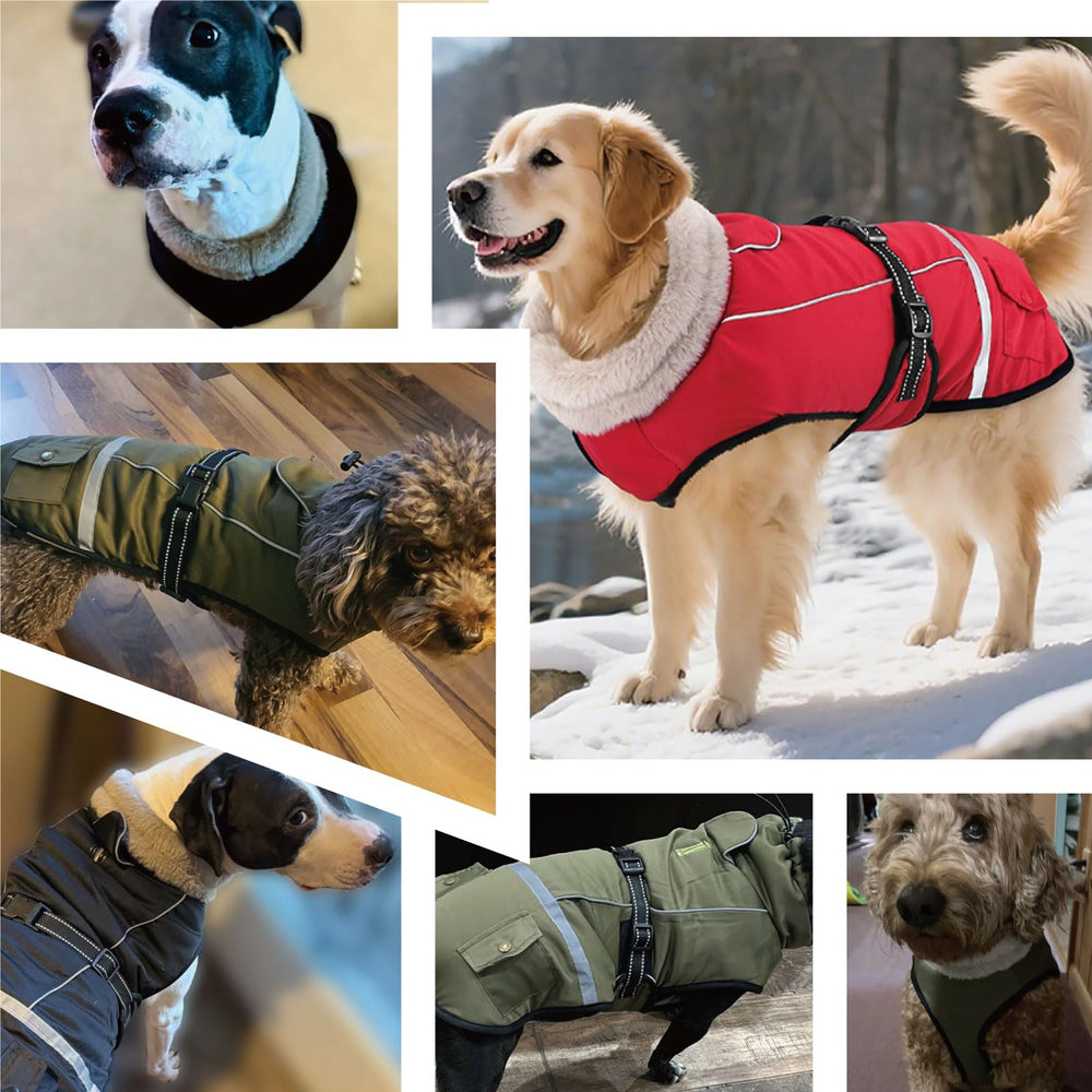 FURTIME dog-winter-coat fleece-lined interior provides cozy warmth