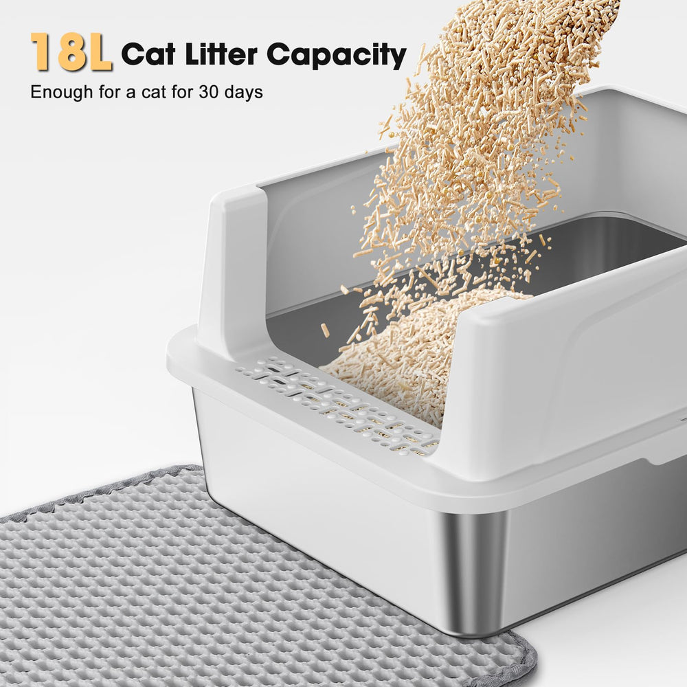 FURTIME easy-clean rust-proof litter box rinses clean quickly