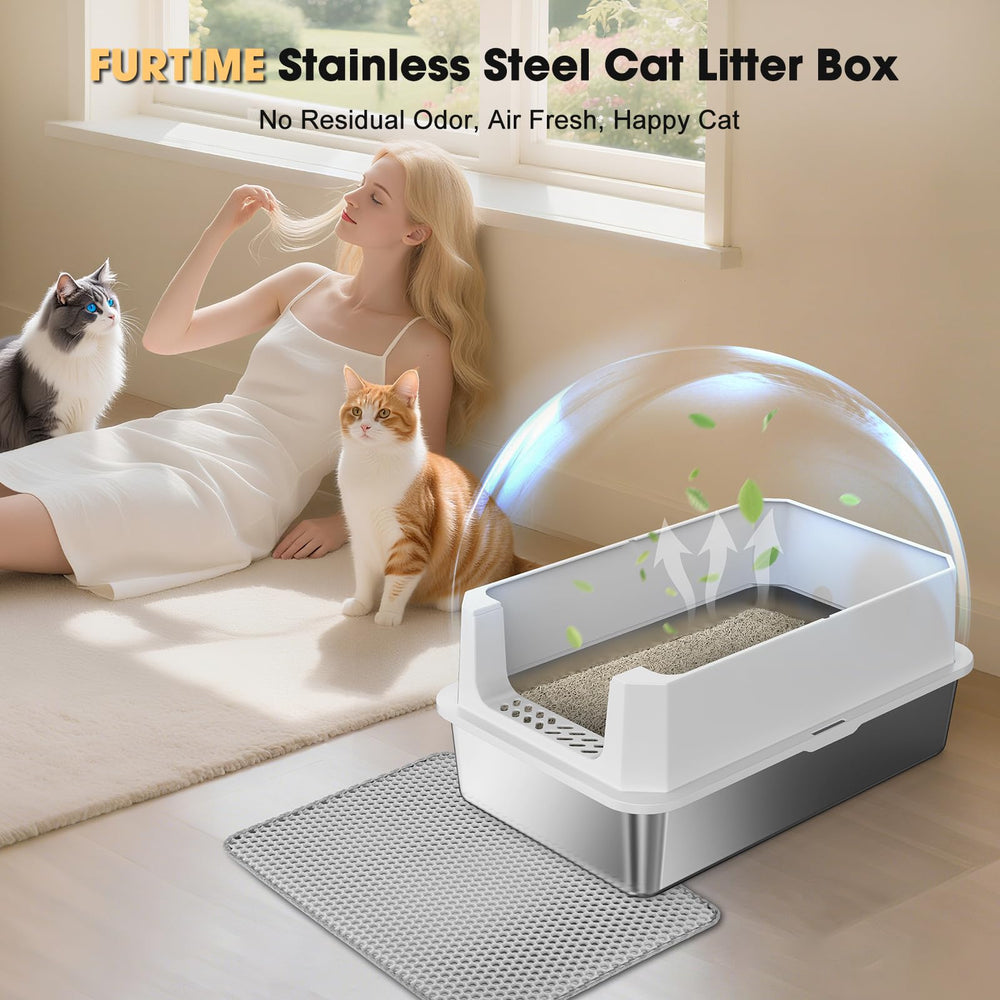 FURTIME lid design helps prevent urine leakage in high-peeing cats.