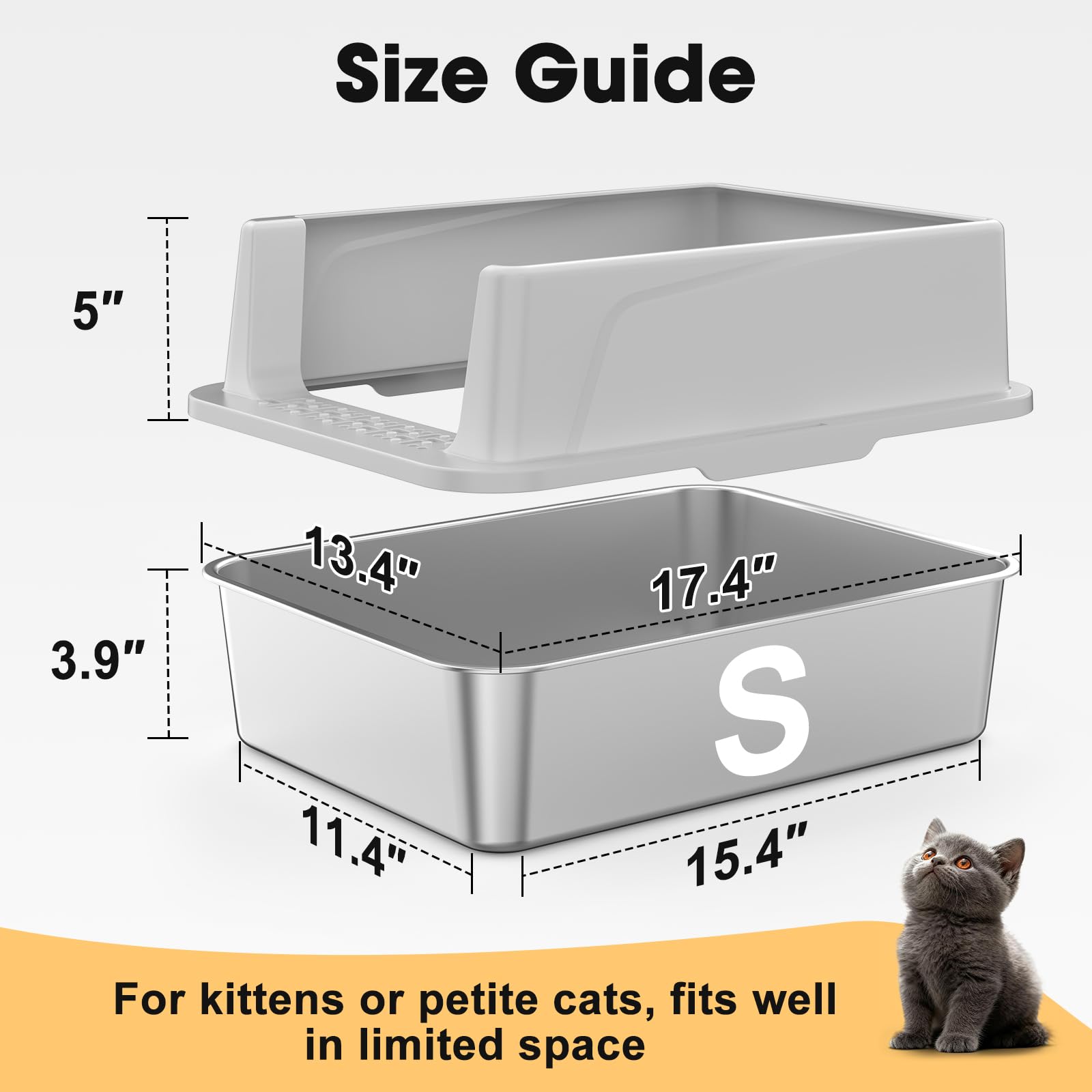 FURTIME litter box closeup of non-stick surface for quick cleaning