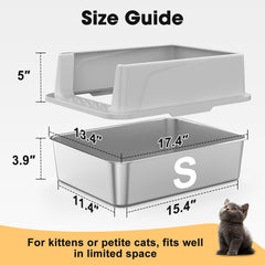 FURTIME litter box closeup of non-stick surface for quick cleaning