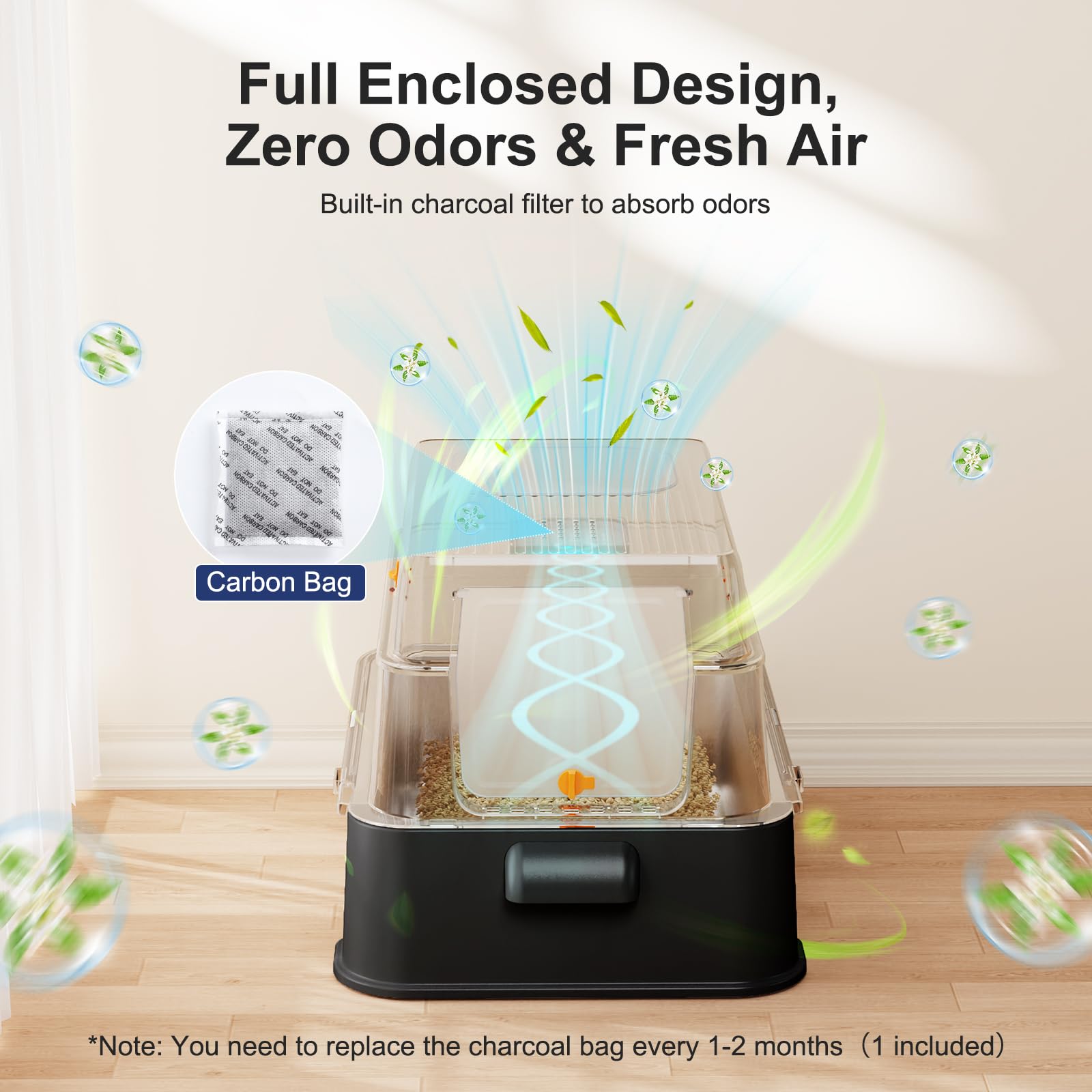 FURTIME odor-control compartment keeps smells localized and manageable.
