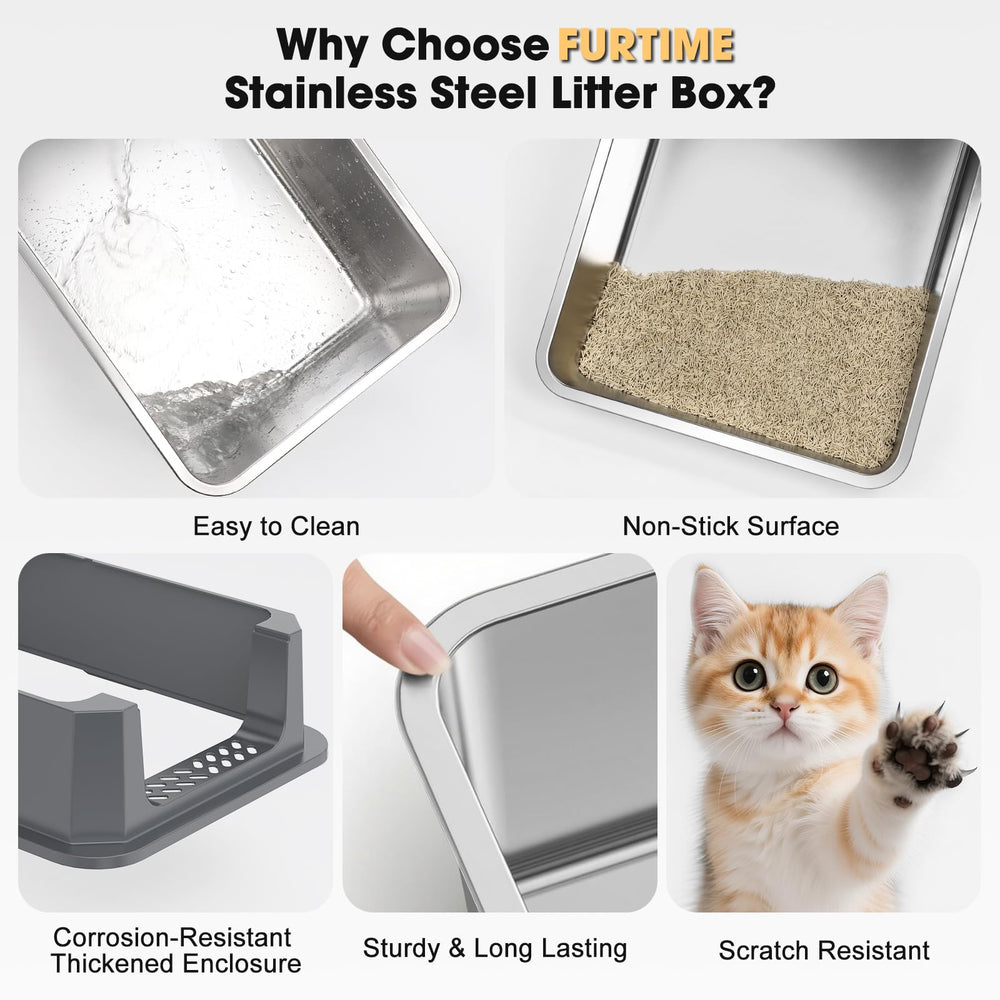 FURTIME litter box size M suitable for kittens and small pets.