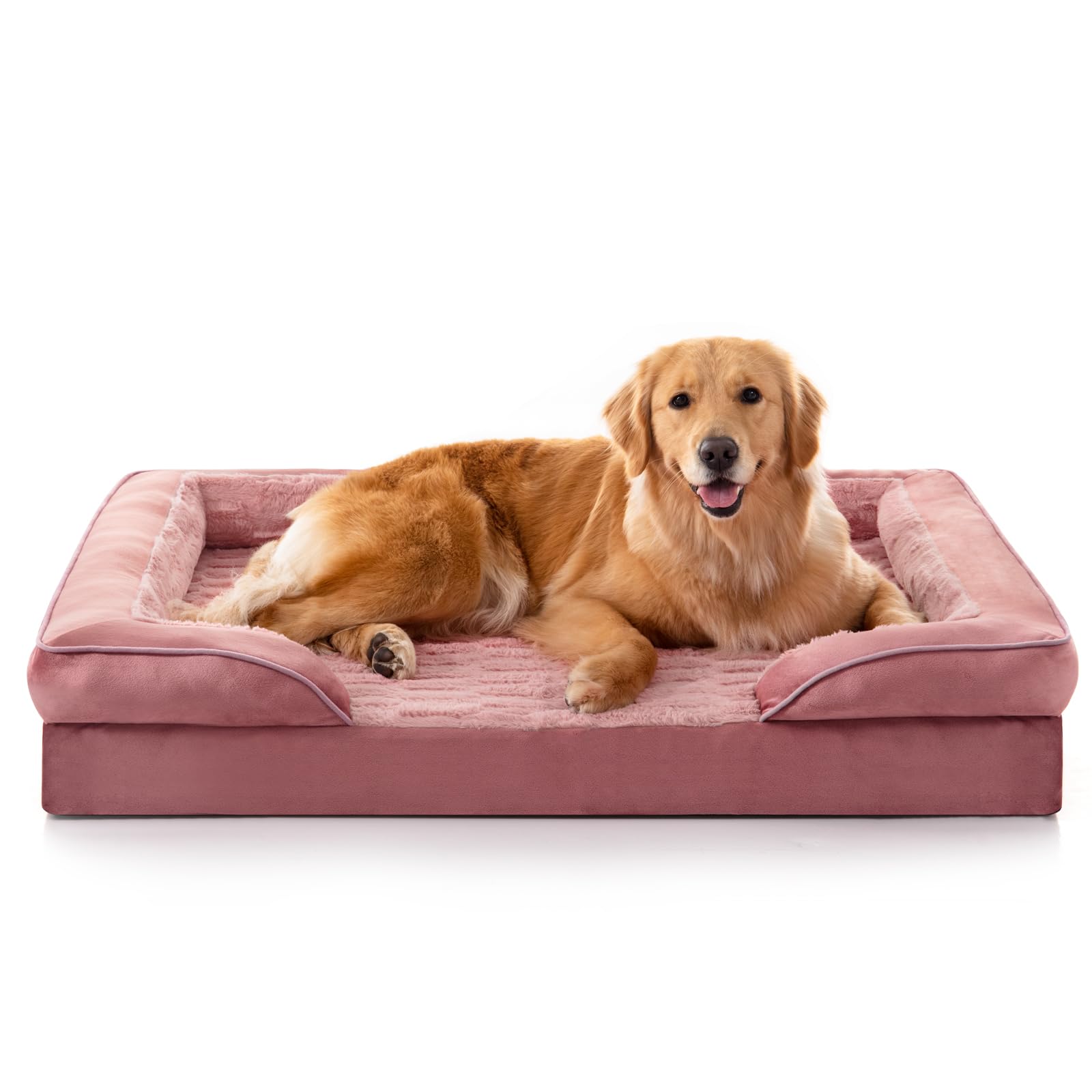 FURTIME orthopedic bed full view shows spacious support for large dogs