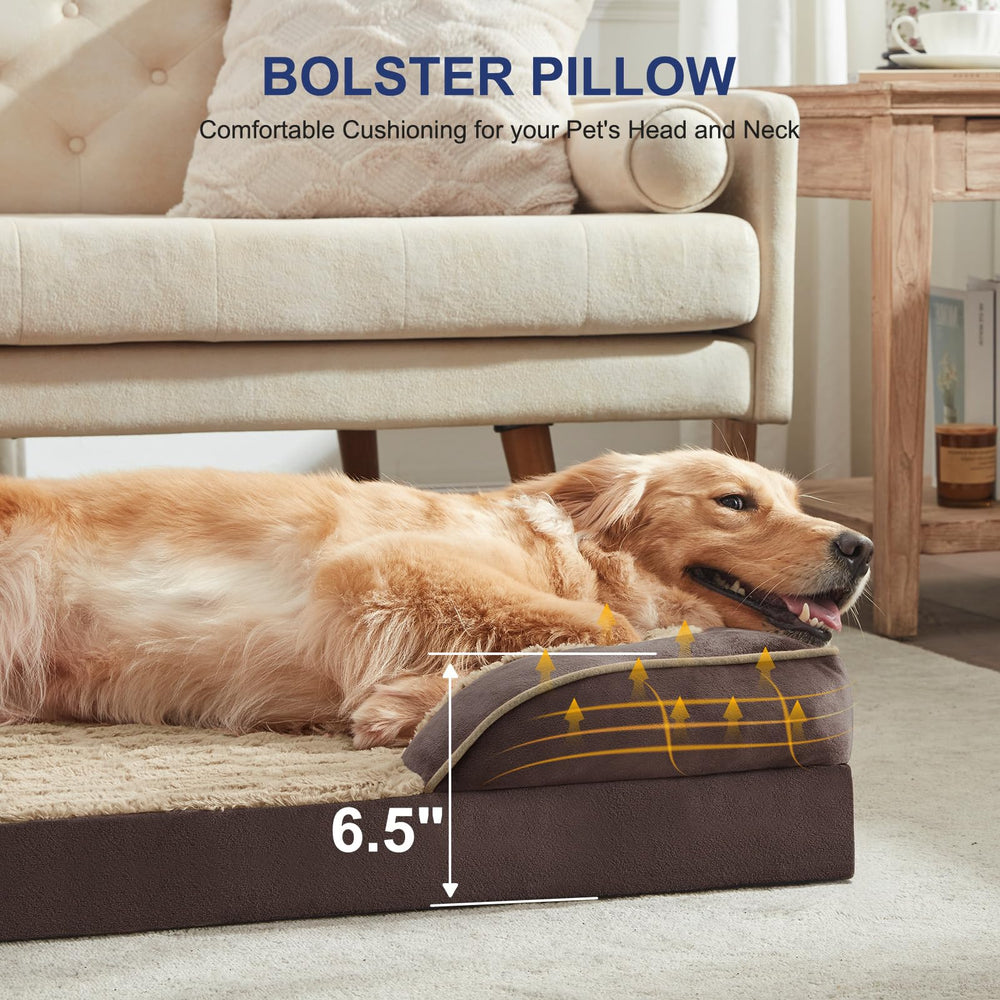 FURTIME bed with 4-sided-bolster offers neck and head support during lounging.