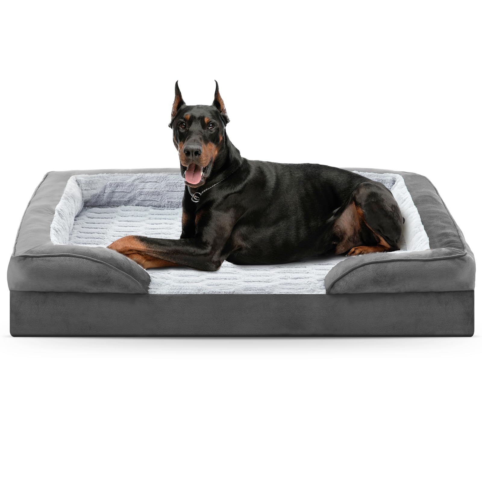 FURTIME orthopedic dog bed foam closeup shows-supportive foam for joint relief and comfort.