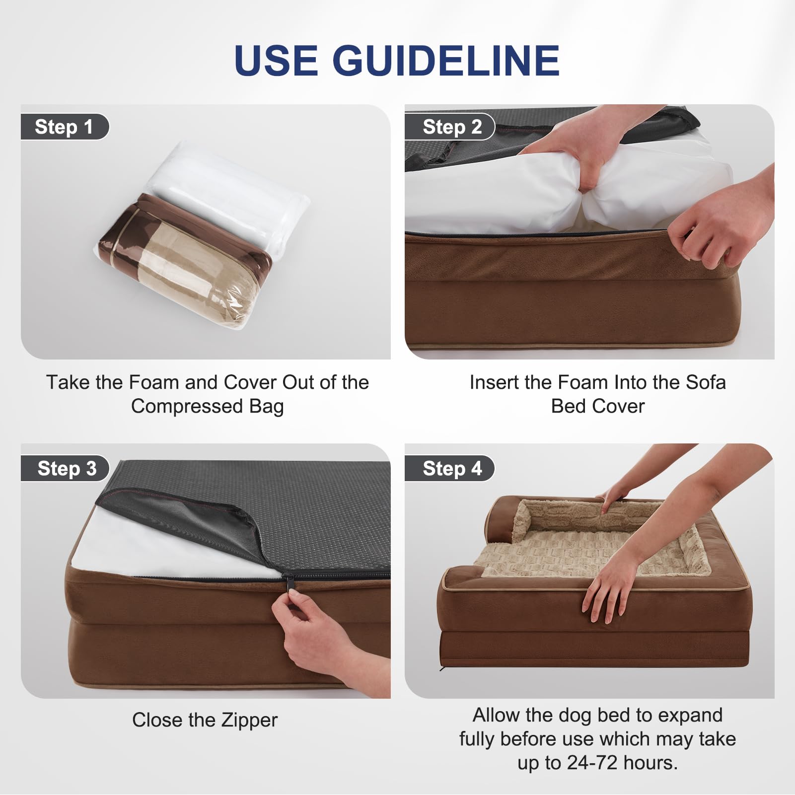 FURTIME non-skid-bottom keeps the bed steady on hard floors.