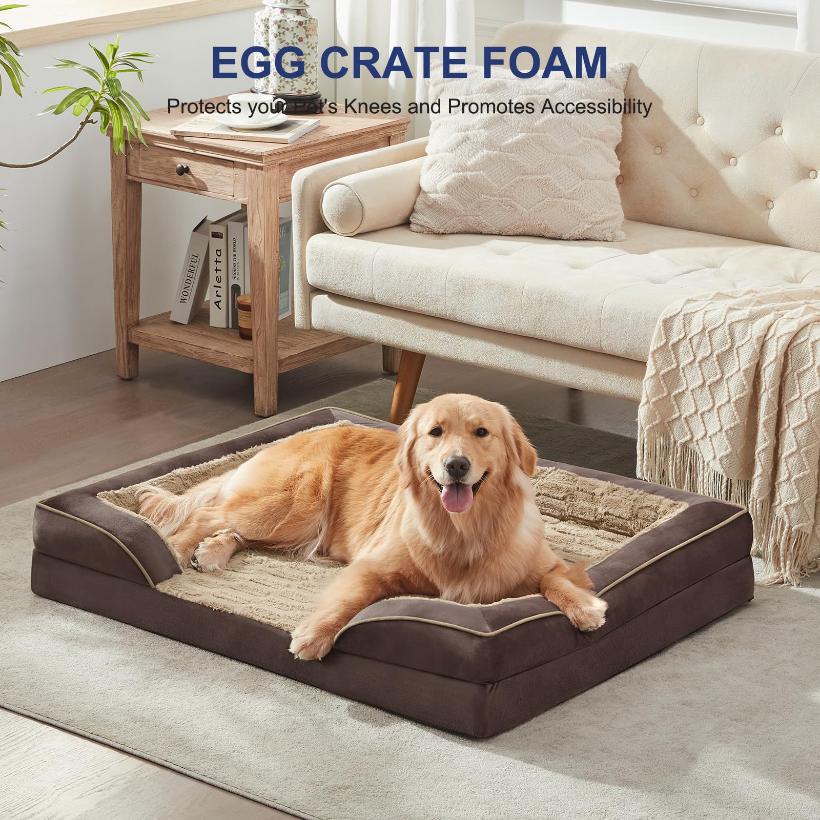 FURTIME dog bed non-slip-bottom keeps the bed in place during play.