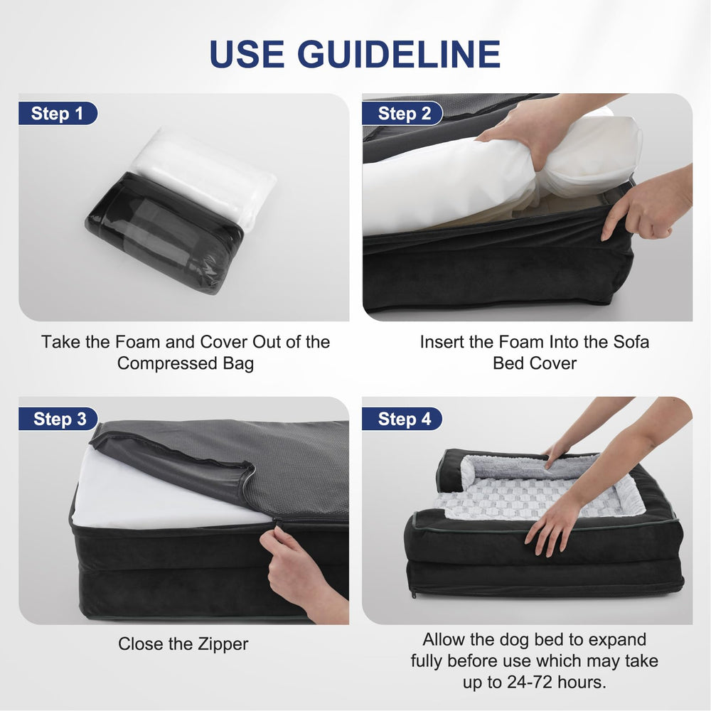 FURTIME orthopedic dog bed small removable-cover with zipper enables easy maintenance