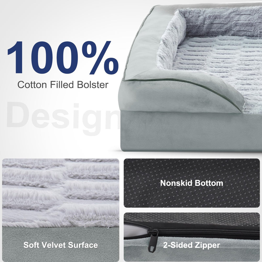 FURTIME waterproof lining protects foam from spills to extend bed life.