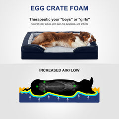 FURTIME orthopedic dog bed waterproof lining protects foam from spills and accidents.