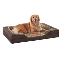 FURTIME orthopedic dog bed XL with foam base provides joint support for restful sleep.