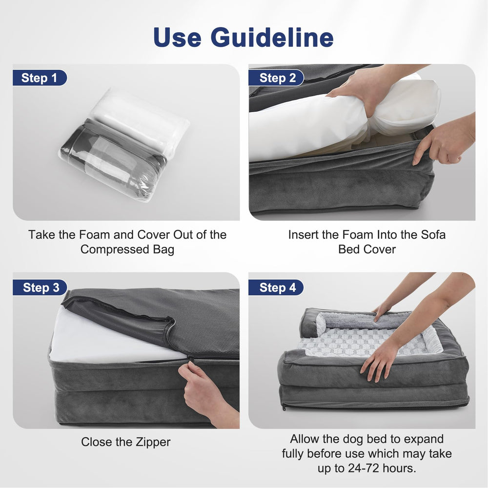 FURTIME orthopedic dog bed sleep surface demonstrates cozy area for restful naps.