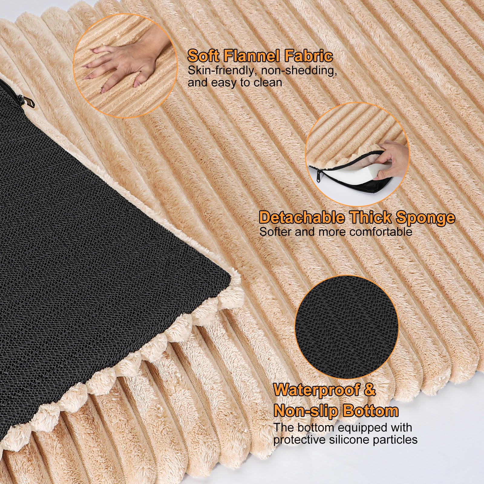 FURTIME removable cover close-up for easy machine washing after adventures.