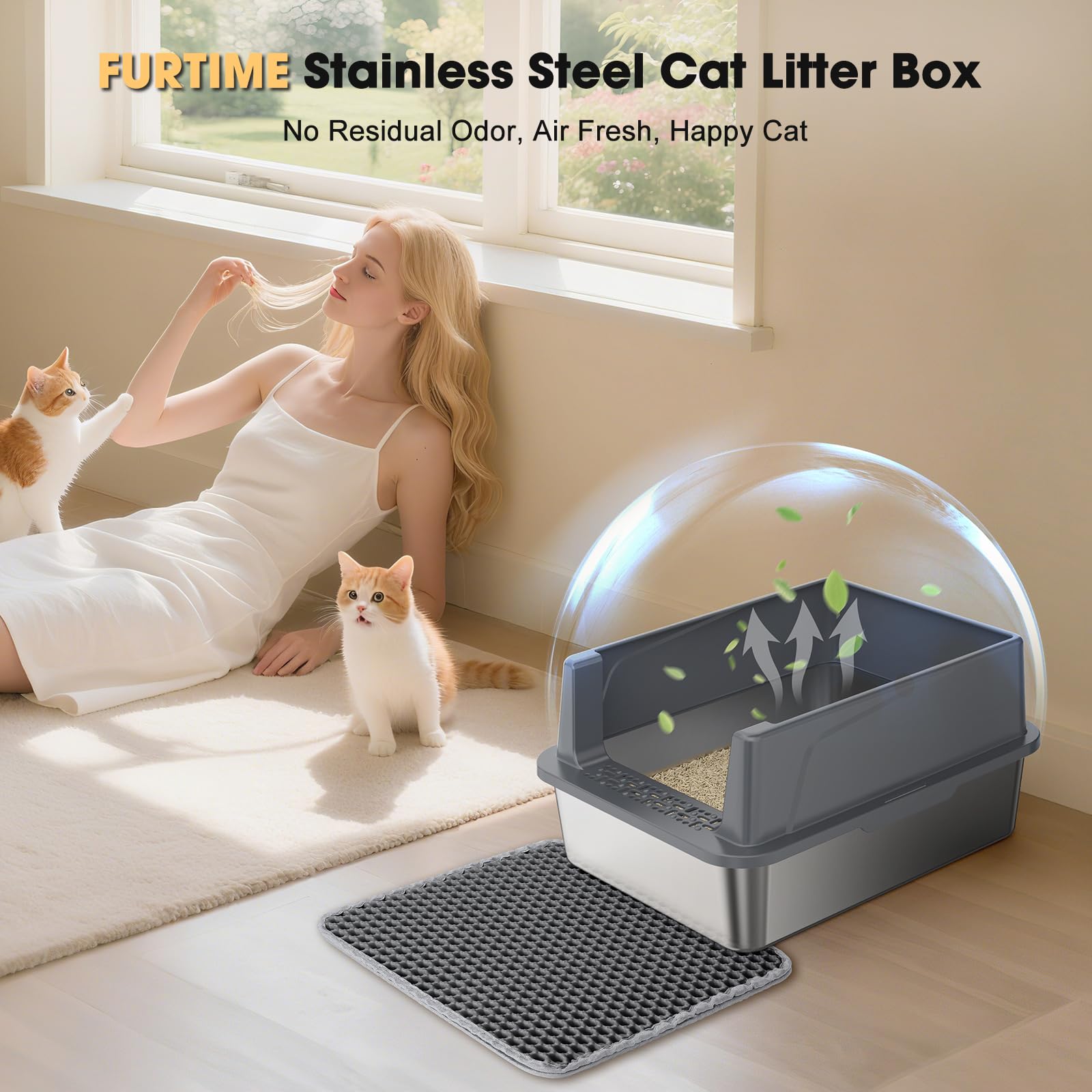 FURTIME easy-to-clean stainless design rinses quickly for fresh indoor air.