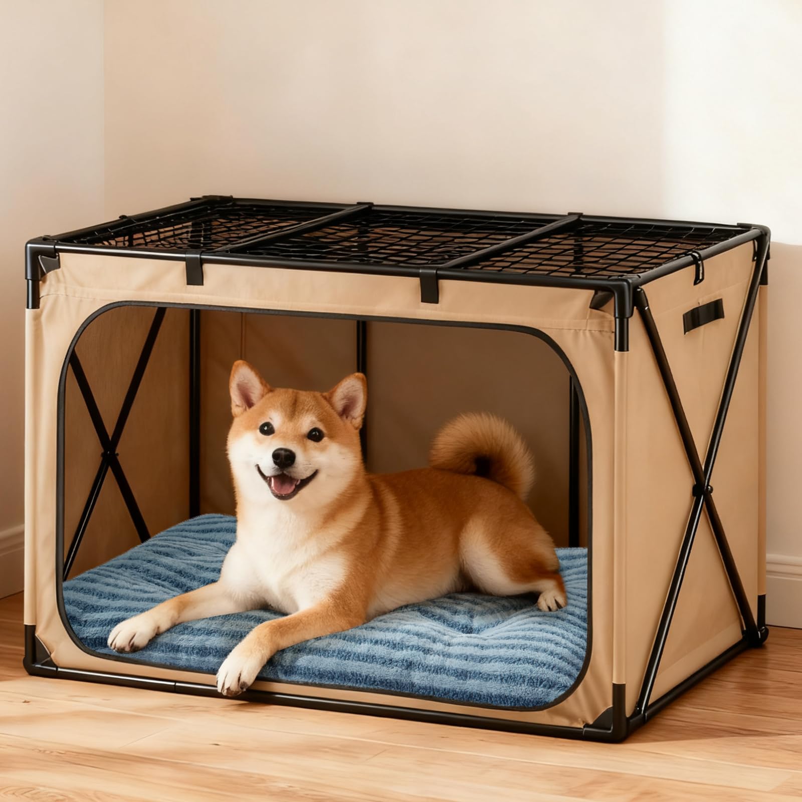 FURTIME washable dog bed medium with 6 keyhole fixation for even padding distribution.