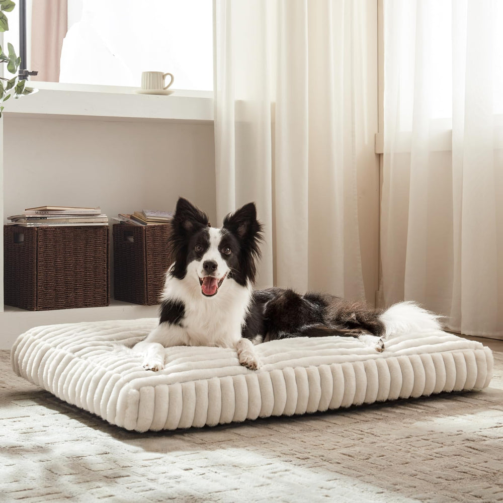 FURTIME XL Dog Bed in crate for secure, cozy crate time.