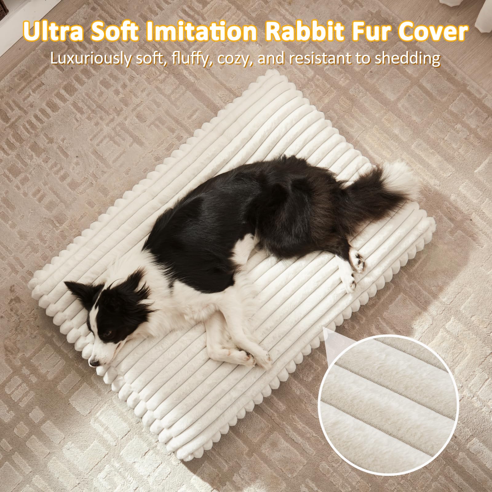 FURTIME XL Dog Bed foam detail highlighting supportive chopped foam blend.