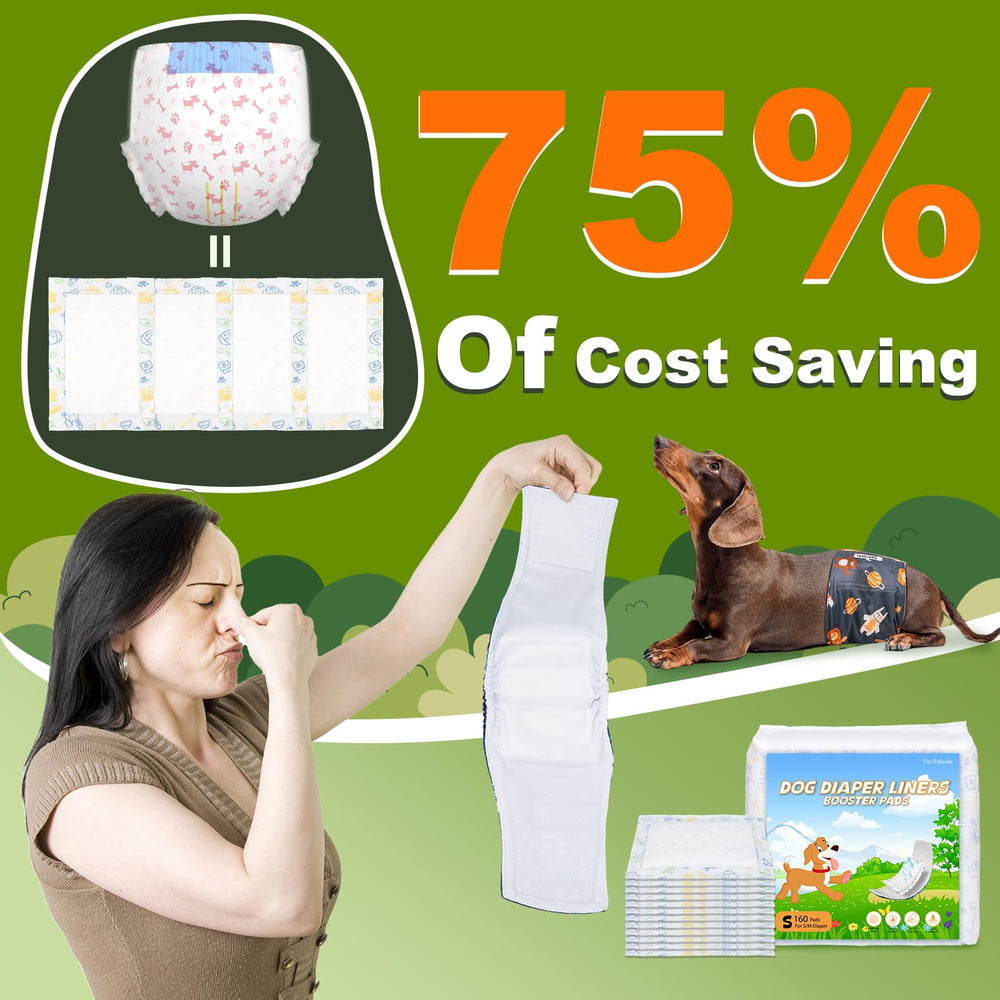 FurVeluxia dog diaper liners large-pack image demonstrates convenient daily protection.