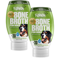 Furvor beef mobility bone broth in a dog bowl boosts joint support while delivering tasty hydration.