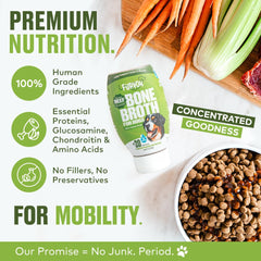 Furvor Beef Mobility Bone Broth ingredient list emphasizes glucosamine and chondroitin benefits.