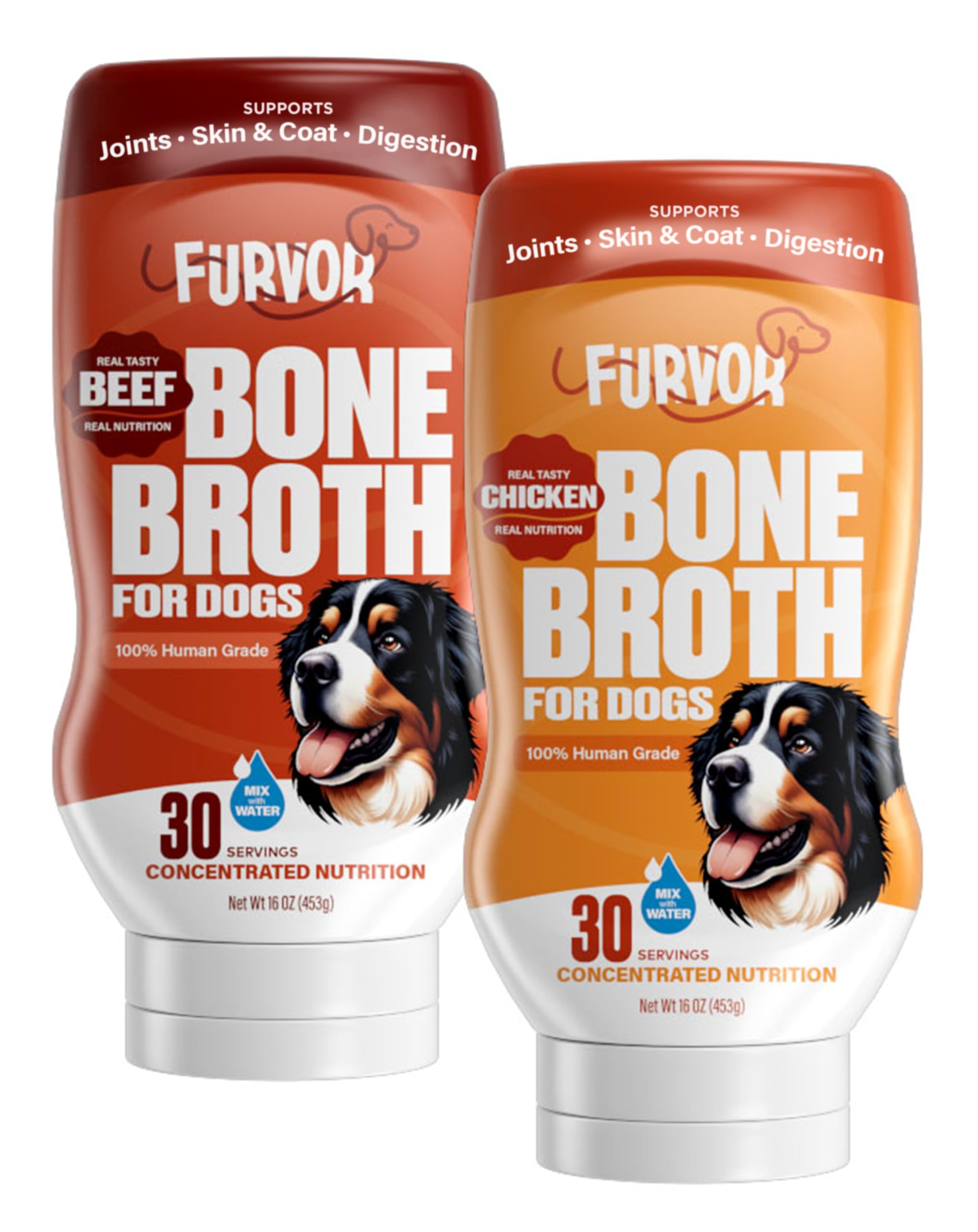 Furvor bone broth concentrate pour boosts flavor and hydration for dogs